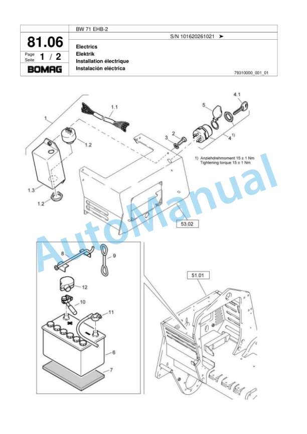 Bomag BW 71 EHB-2 Single-Drum Vibration Roller Spare Parts Catalogue 00818083 4 Bomag BW 71 EHB-2 Single-Drum Vibration Roller Spare Parts Catalogue 00818083-4