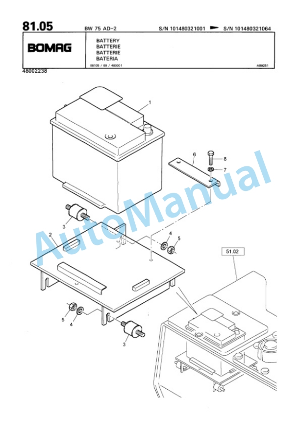 Bomag BW 75 AD-2 Double Vibratory Roller Spare Parts Catalogue 00811410 5 Bomag BW 75 AD-2 Double Vibratory Roller Spare Parts Catalogue 00811410-5