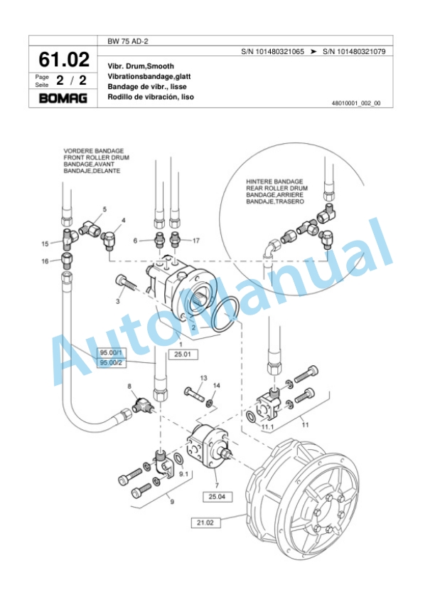 Bomag BW 75 AD-2 Double Vibratory Roller Spare Parts Catalogue 00817563 5 Bomag BW 75 AD-2 Double Vibratory Roller Spare Parts Catalogue 00817563-5