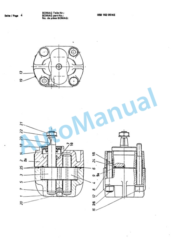 Bomag BW 75 AD, BW 75 ADL Double Vibratory Roller Spare Parts Catalogue 00810470 2 Bomag BW 75 AD, BW 75 ADL Double Vibratory Roller Spare Parts Catalogue 00810470-2