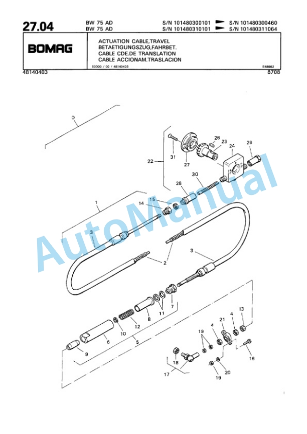 Bomag BW 75 AD Double Vibratory Roller Spare Parts Catalogue 00810132 3 Bomag BW 75 AD Double Vibratory Roller Spare Parts Catalogue 00810132-3