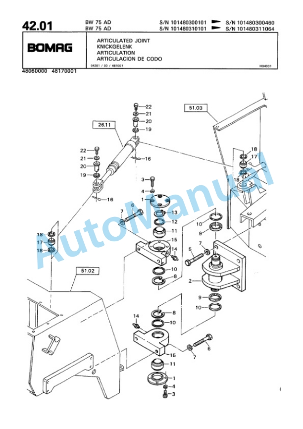 Bomag BW 75 AD Double Vibratory Roller Spare Parts Catalogue 00810132 4 Bomag BW 75 AD Double Vibratory Roller Spare Parts Catalogue 00810132-4