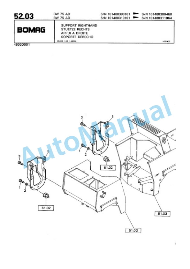 Bomag BW 75 AD Double Vibratory Roller Spare Parts Catalogue 00810132 5 Bomag BW 75 AD Double Vibratory Roller Spare Parts Catalogue 00810132-5