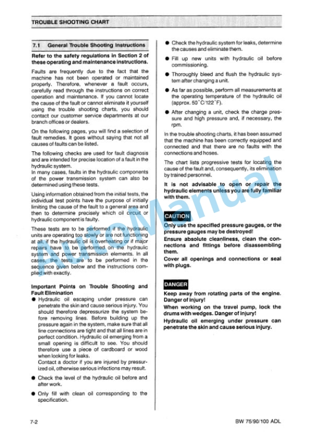 Bomag BW 75 ADL, BW 90 ADL, BW 100 ADL Tandem Vibrating Roller Operating and Maintenance Instructions 00810489 3 Bomag BW 75 ADL, BW 90 ADL, BW 100 ADL Tandem Vibrating Roller Operating and Maintenance Instructions 00810489-3