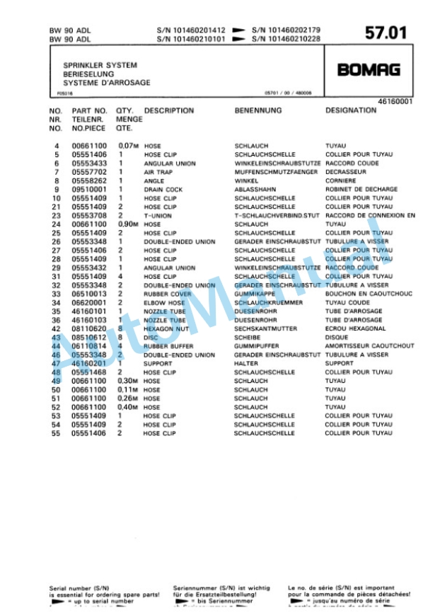 Bomag BW 75 ADL, BW 90 ADL Tandem Vibratory Roller Spare Parts Catalogue 00810017 4 Bomag BW 75 ADL, BW 90 ADL Tandem Vibratory Roller Spare Parts Catalogue 00810017-4