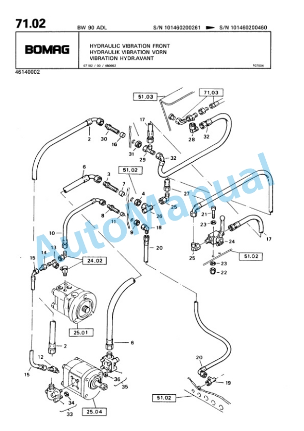 Bomag BW 75 ADL, BW 90 ADL Tandem Vibratory Roller Spare Parts Catalogue 00810017 5 Bomag BW 75 ADL, BW 90 ADL Tandem Vibratory Roller Spare Parts Catalogue 00810017-5