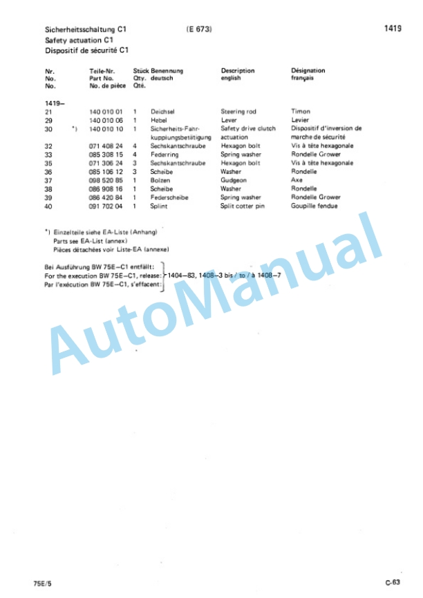 Bomag BW 75 E Double Vibratory Roller Spare Parts Catalogue 00811010 2 Bomag BW 75 E Double Vibratory Roller Spare Parts Catalogue 00811010-2