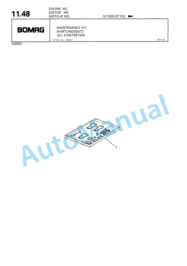 Bomag BW 75 E Single Drum Vibratory Roller Spare Parts Catalogue 00811011 2 Bomag BW 75 E Single Drum Vibratory Roller Spare Parts Catalogue 00811011-2