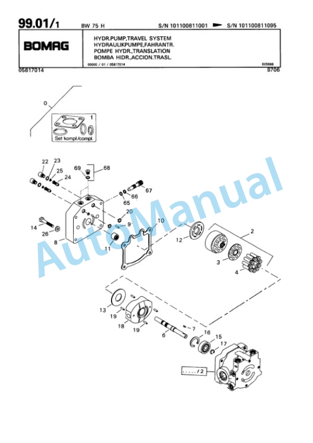 Bomag BW 75 H Double Vibratory Roller Spare Parts Catalogue 00810196 4 Bomag BW 75 H Double Vibratory Roller Spare Parts Catalogue 00810196-4