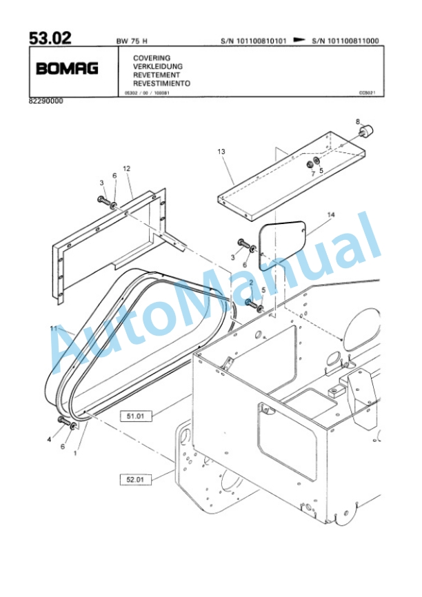 Bomag BW 75 H Double Vibratory Roller Spare Parts Catalogue 00810362 2 Bomag BW 75 H Double Vibratory Roller Spare Parts Catalogue 00810362-2