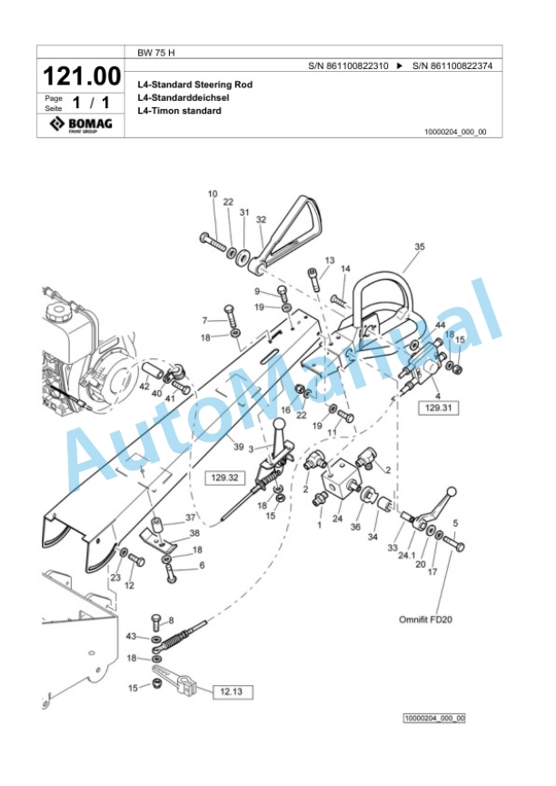 Bomag BW 75 H Double Vibratory Roller Spare Parts Catalogue 00818745 4 Bomag BW 75 H Double Vibratory Roller Spare Parts Catalogue 00818745-4