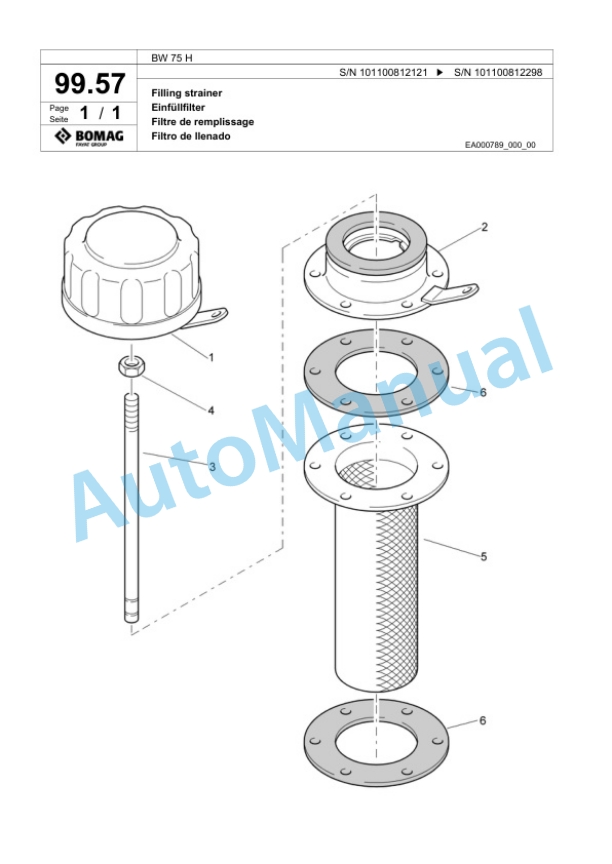 Bomag BW 75 H Double Vibratory Roller Spare Parts Catalogue 00818779 5 Bomag BW 75 H Double Vibratory Roller Spare Parts Catalogue 00818779-5
