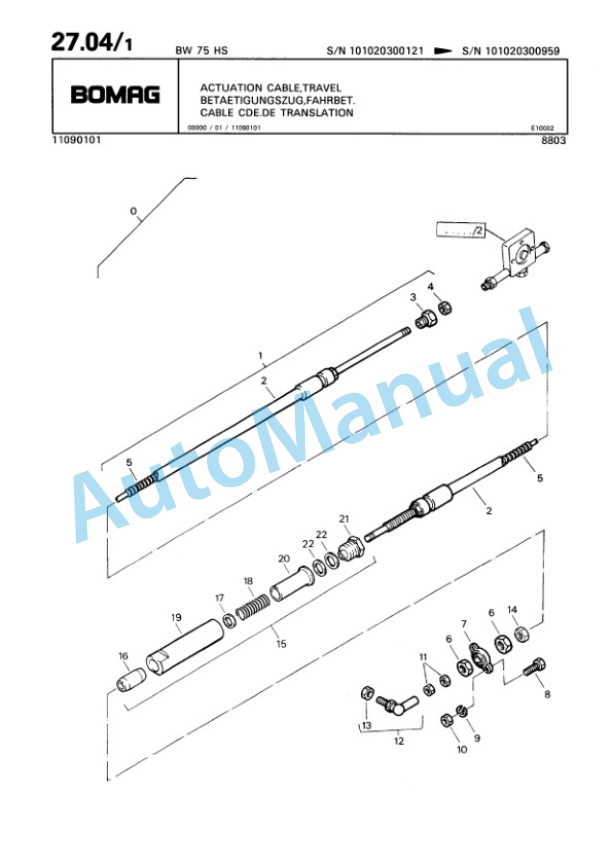 Bomag BW 75 HS Double Vibratory Roller Spare Parts Catalogue 00810015 3 Bomag BW 75 HS Double Vibratory Roller Spare Parts Catalogue 00810015-3