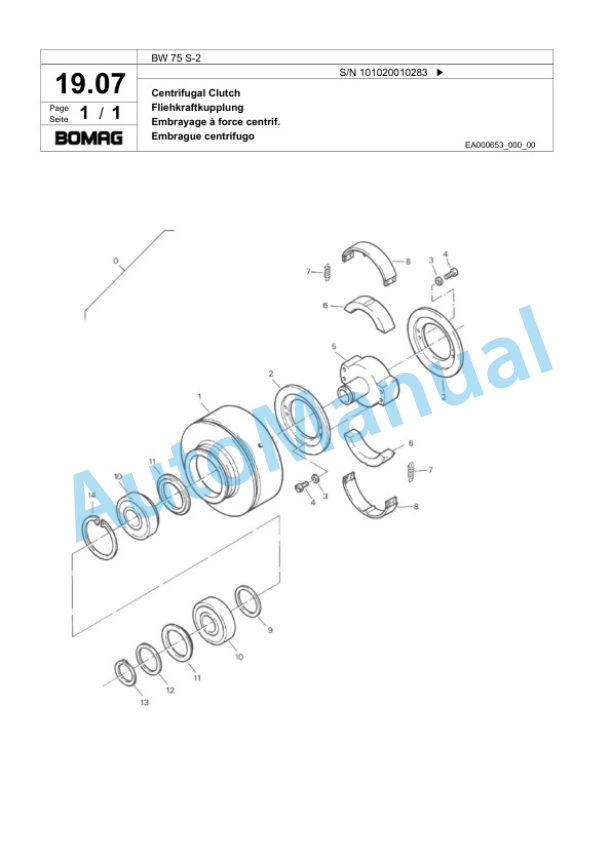 Bomag BW 75 S-2 Double Vibratory Roller Spare Parts Catalogue 00817565 2 Bomag BW 75 S-2 Double Vibratory Roller Spare Parts Catalogue 00817565-2