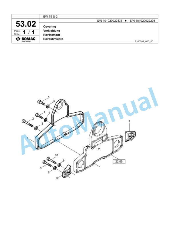 Bomag BW 75 S-2 Double Vibratory Roller Spare Parts Catalogue 00817971 3 Bomag BW 75 S-2 Double Vibratory Roller Spare Parts Catalogue 00817971-3