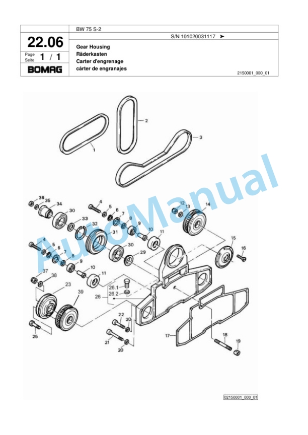 Bomag BW 75 S-2 Double Vibratory Roller Spare Parts Catalogue 00818077 2 Bomag BW 75 S-2 Double Vibratory Roller Spare Parts Catalogue 00818077-2