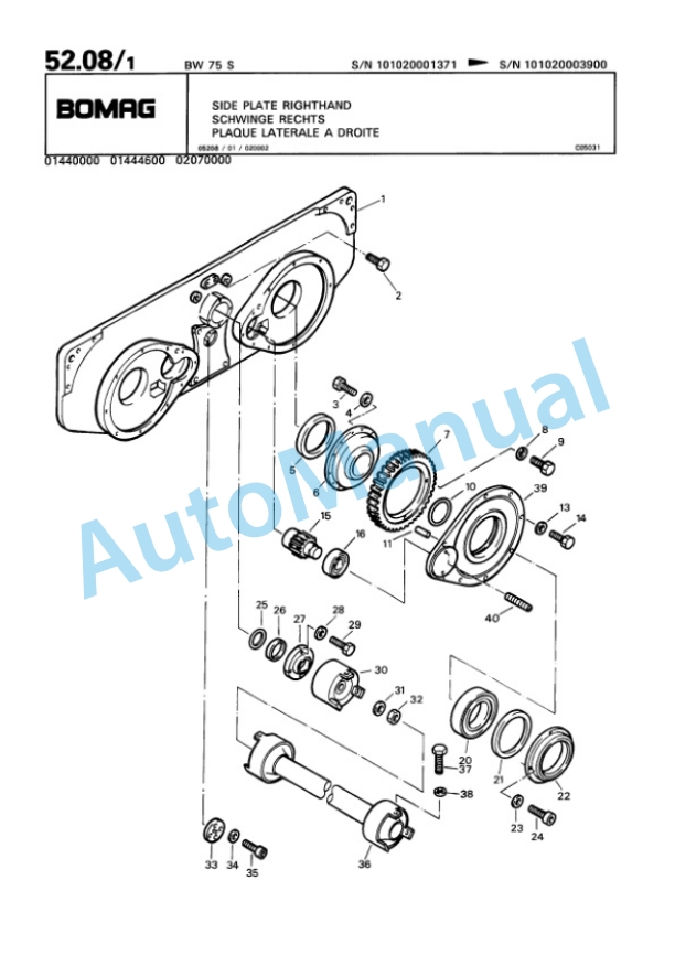 Bomag BW 75 S Double Vibratory Roller Spare Parts Catalogue 00810014 2 Bomag BW 75 S Double Vibratory Roller Spare Parts Catalogue 00810014-2