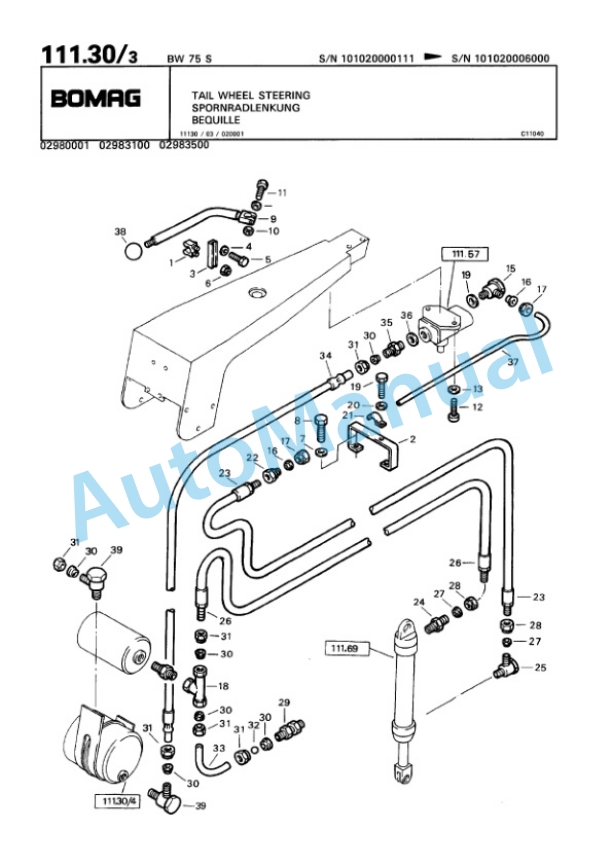 Bomag BW 75 S Double Vibratory Roller Spare Parts Catalogue 00810014 3 Bomag BW 75 S Double Vibratory Roller Spare Parts Catalogue 00810014-3