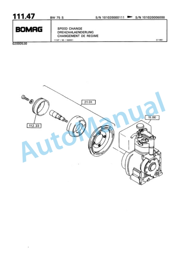 Bomag BW 75 S Double Vibratory Roller Spare Parts Catalogue 00810014 4 Bomag BW 75 S Double Vibratory Roller Spare Parts Catalogue 00810014-4