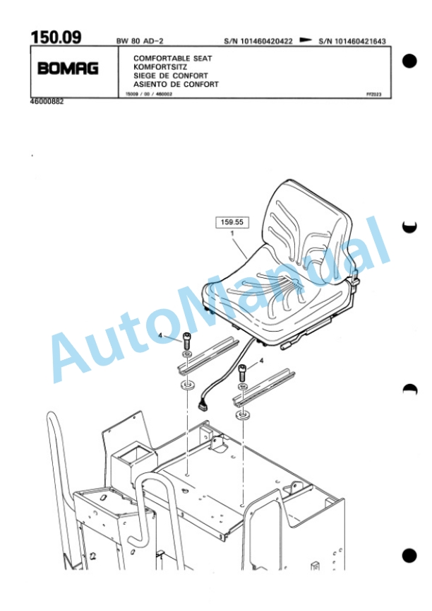 Bomag BW 80 AD-2, BW 80 ADH-2 Tandem Vibratory Roller Spare Parts Catalogue 00810280 5 Bomag BW 80 AD-2, BW 80 ADH-2 Tandem Vibratory Roller Spare Parts Catalogue 00810280-5