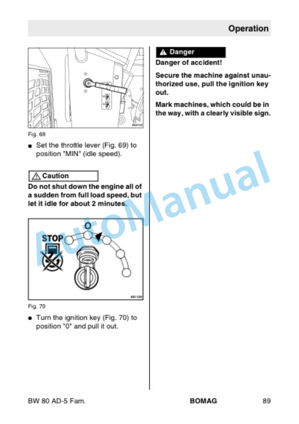 Bomag BW 80 AD-5 to BW 100 SCC-5 Tandem Vibratory Roller Operating and Maintenance Instructions 00806701 2012 2 Bomag BW 80 AD-5 to BW 100 SCC-5 Tandem Vibratory Roller Operating and Maintenance Instructions 00806701 2012-2