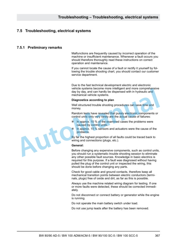 Bomag BW 80 AD-5 to BW 100 SCC-5 Tandem Vibratory Roller Service Manual 00892560 5 Bomag BW 80 AD-5 to BW 100 SCC-5 Tandem Vibratory Roller Service Manual 00892560 - Image 5
