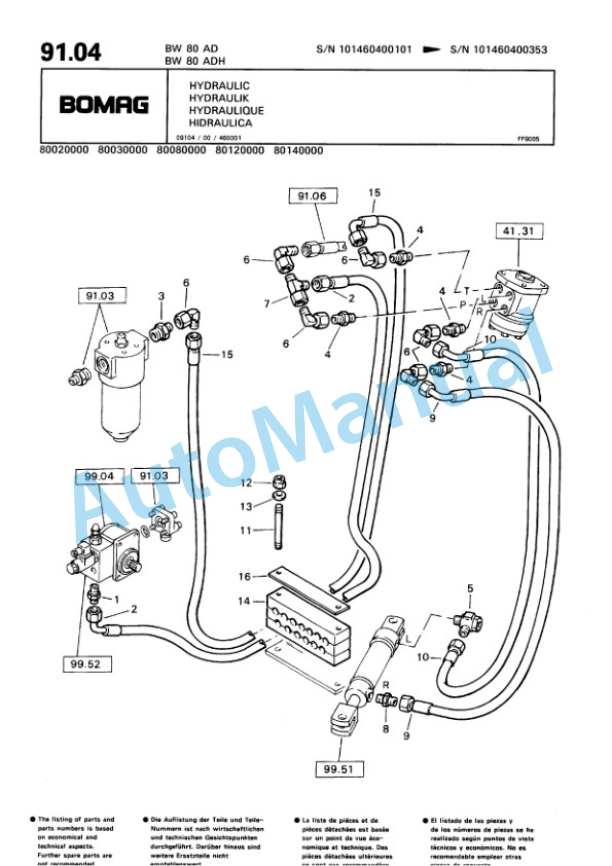 Bomag BW 80 AD, BW 80 ADH Tandem Vibratory Roller Spare Parts Catalogue 00810080 4 Bomag BW 80 AD, BW 80 ADH Tandem Vibratory Roller Spare Parts Catalogue 00810080-4