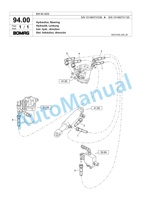 Bomag BW 80 ADS Combination Roller Spare Parts Catalogue 00817567 4 Bomag BW 80 ADS Combination Roller Spare Parts Catalogue 00817567-4