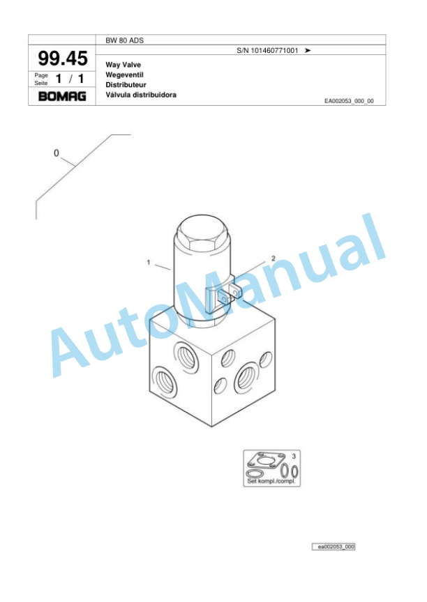 Bomag BW 80 ADS Combination Roller Spare Parts Catalogue 00818513 4 Bomag BW 80 ADS Combination Roller Spare Parts Catalogue 00818513-4