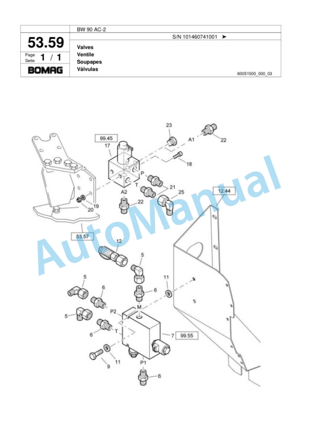Bomag BW 90 AC-2 Combination Roller Spare Parts Catalogue 00818045 2 Bomag BW 90 AC-2 Combination Roller Spare Parts Catalogue 00818045-2