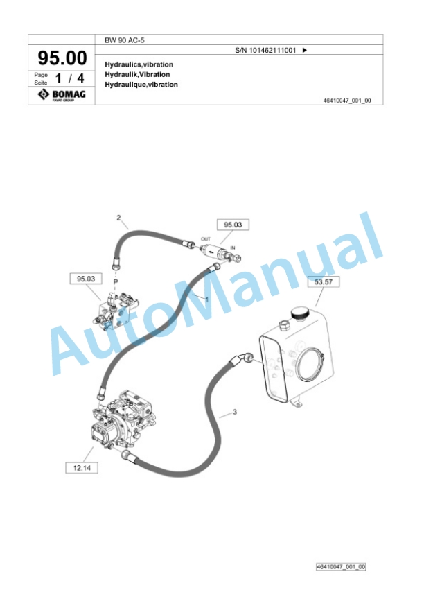 Bomag BW 90 AC-5 Combination Roller Spare Parts Catalogue 00825287 2 Bomag BW 90 AC-5 Combination Roller Spare Parts Catalogue 00825287-2