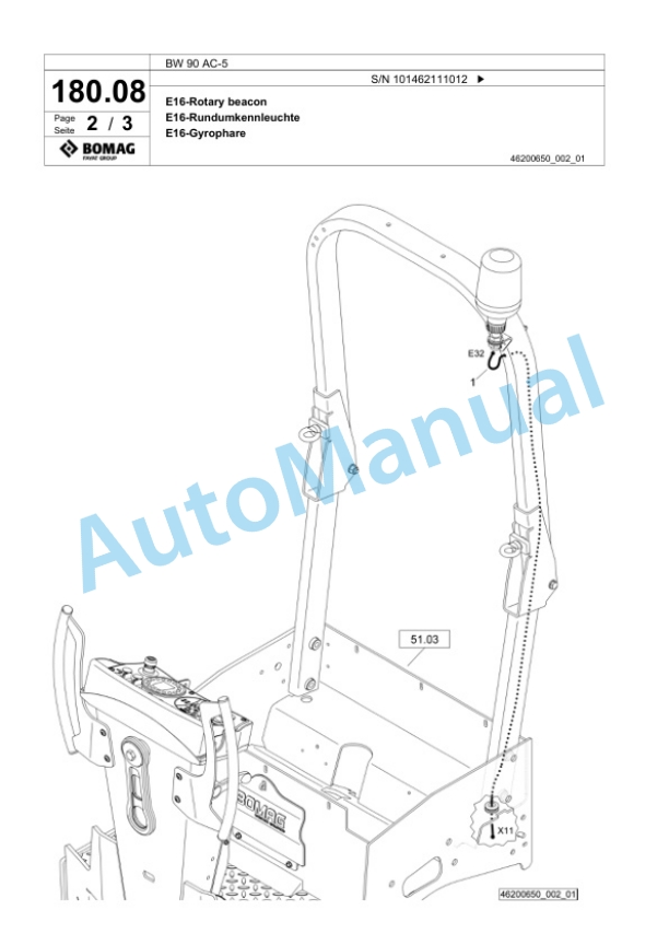 Bomag BW 90 AC-5 Combination Roller Spare Parts Catalogue 00825287 4 Bomag BW 90 AC-5 Combination Roller Spare Parts Catalogue 00825287-4