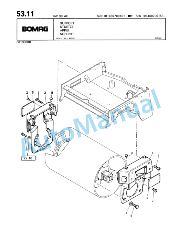 Bomag BW 90 AC, BW 90 ADS Combination Roller Spare Parts Catalogue 00810000 2 Bomag BW 90 AC, BW 90 ADS Combination Roller Spare Parts Catalogue 00810000-2