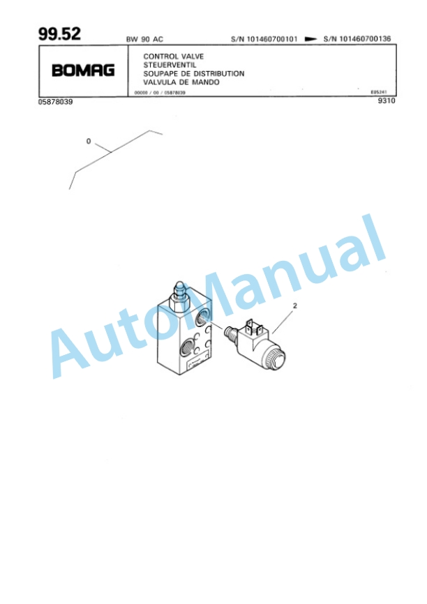 Bomag BW 90 AC, BW 90 ADS Combination Roller Spare Parts Catalogue 00810000 4 Bomag BW 90 AC, BW 90 ADS Combination Roller Spare Parts Catalogue 00810000-4