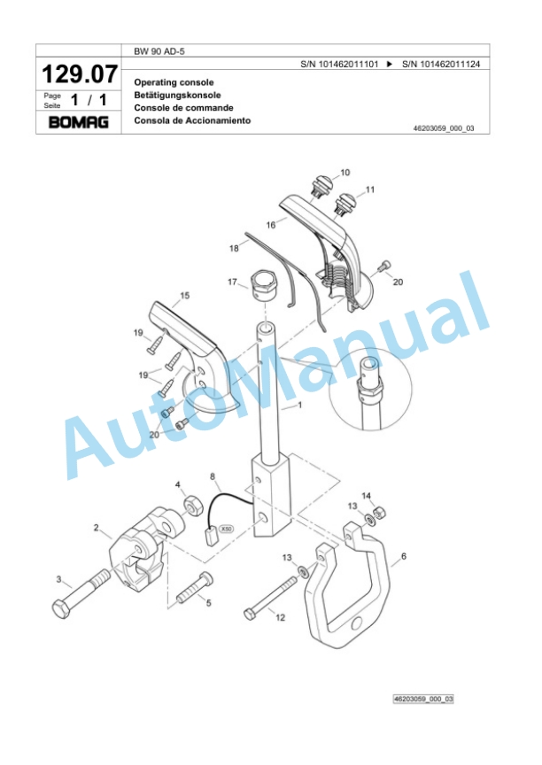 Bomag BW 90 AD-5 Tandem Vibratory Roller Spare Parts Catalogue 00818709 5 Bomag BW 90 AD-5 Tandem Vibratory Roller Spare Parts Catalogue 00818709-5