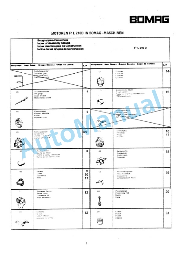 Bomag BW 90 AD, BW 90 ADL Double Vibratory Roller Spare Parts Catalogue 00810770 3 Bomag BW 90 AD, BW 90 ADL Double Vibratory Roller Spare Parts Catalogue 00810770-3