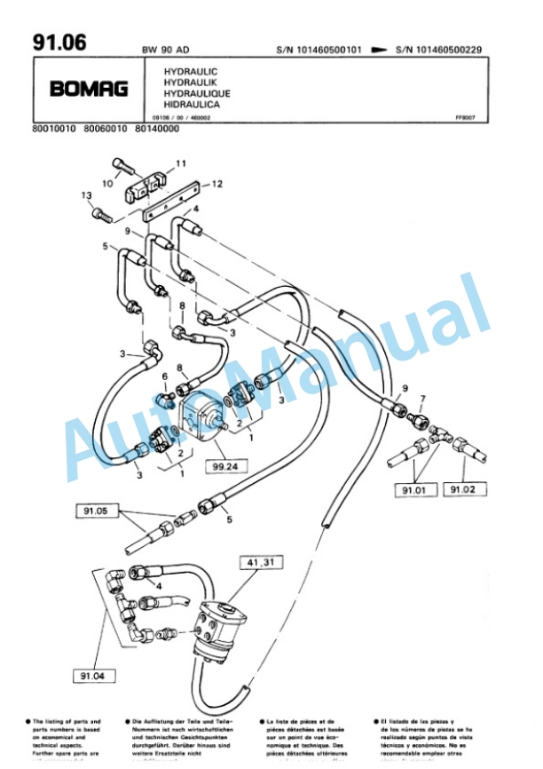 Bomag BW 90 AD Tandem Vibratory Roller Spare Parts Catalogue 00810081 5 Bomag BW 90 AD Tandem Vibratory Roller Spare Parts Catalogue 00810081-5