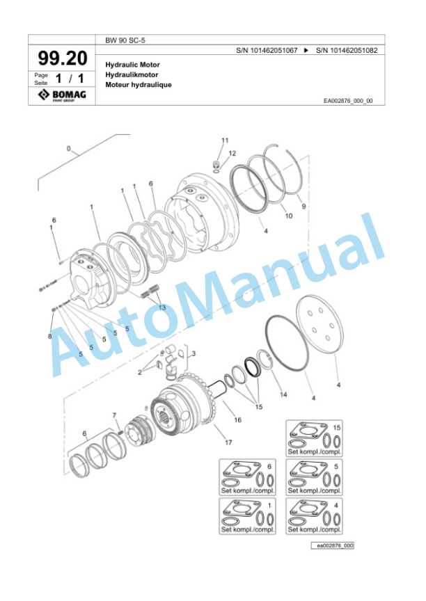 Bomag BW 90 SC-5 Tandem Vibratory Roller Spare Parts Catalogue 00824125 4 Bomag BW 90 SC-5 Tandem Vibratory Roller Spare Parts Catalogue 00824125-4