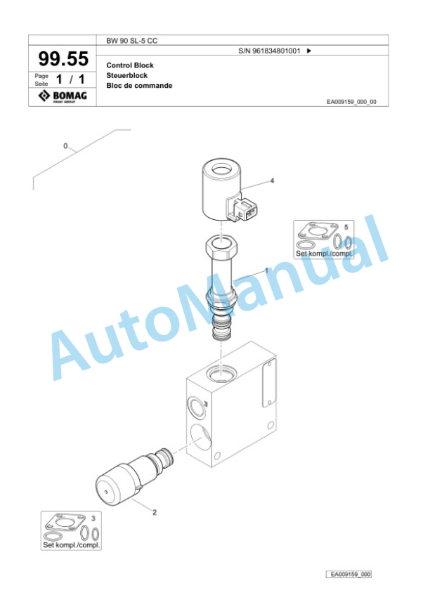 Bomag BW 90 SL-5 CC Tandem Vibratory Roller Spare Parts Catalogue 00826783 4 Bomag BW 90 SL-5 CC Tandem Vibratory Roller Spare Parts Catalogue 00826783-4
