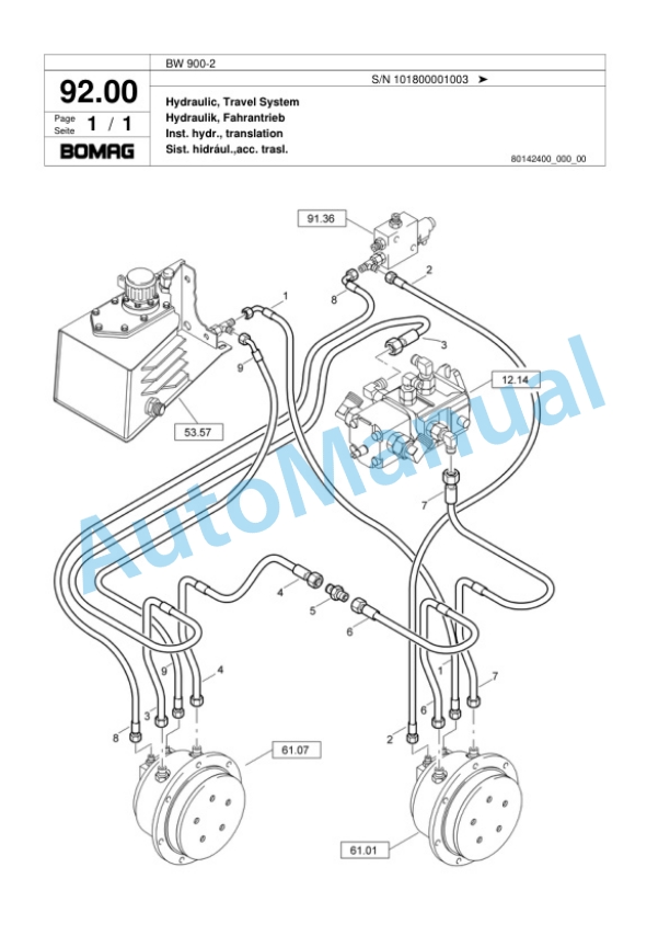 Bomag BW 900-2 Tandem Vibratory Roller Spare Parts Catalogue 00817597 5 Bomag BW 900-2 Tandem Vibratory Roller Spare Parts Catalogue 00817597-5