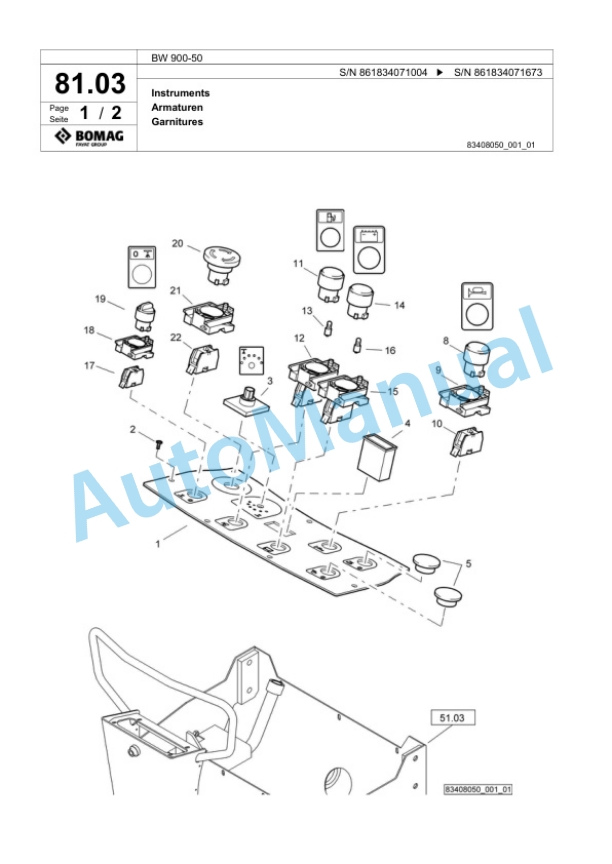 Bomag BW 900-50 Tandem Vibratory Roller Spare Parts Catalogue 00818921 3 Bomag BW 900-50 Tandem Vibratory Roller Spare Parts Catalogue 00818921-3