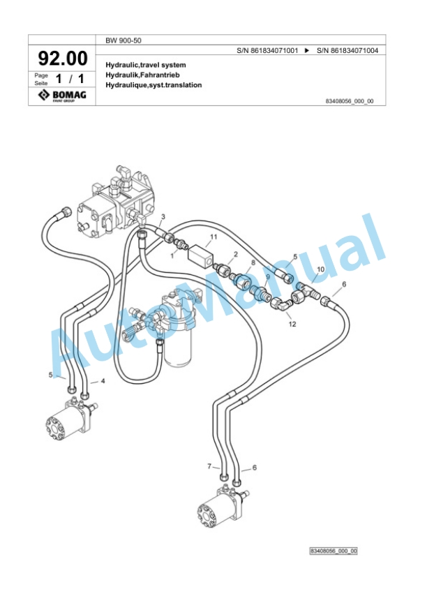 Bomag BW 900-50 Tandem Vibratory Roller Spare Parts Catalogue 00818921 5 Bomag BW 900-50 Tandem Vibratory Roller Spare Parts Catalogue 00818921-5