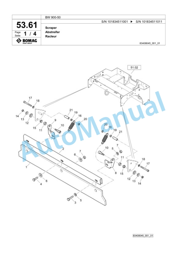Bomag BW 900-50 Tandem Vibratory Roller Spare Parts Catalogue 00825617 2 Bomag BW 900-50 Tandem Vibratory Roller Spare Parts Catalogue 00825617-2