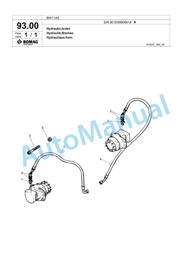 Bomag BW11AS Steel Wheel Roller Spare Parts Catalogue 00817891 3 Bomag BW11AS Steel Wheel Roller Spare Parts Catalogue 00817891-3