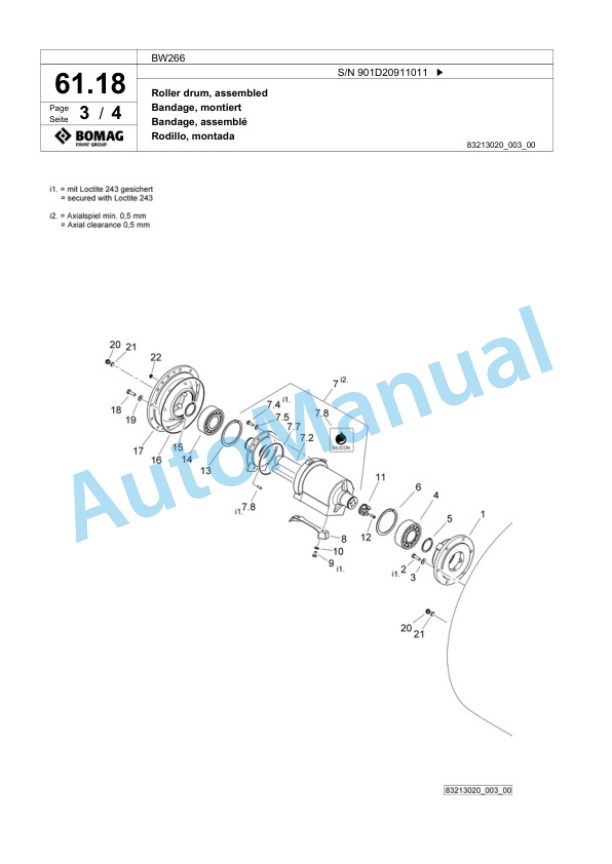 Bomag BW266 Tandem Vibratory Roller Spare Parts Catalogue 00818925 2 Bomag BW266 Tandem Vibratory Roller Spare Parts Catalogue 00818925-2