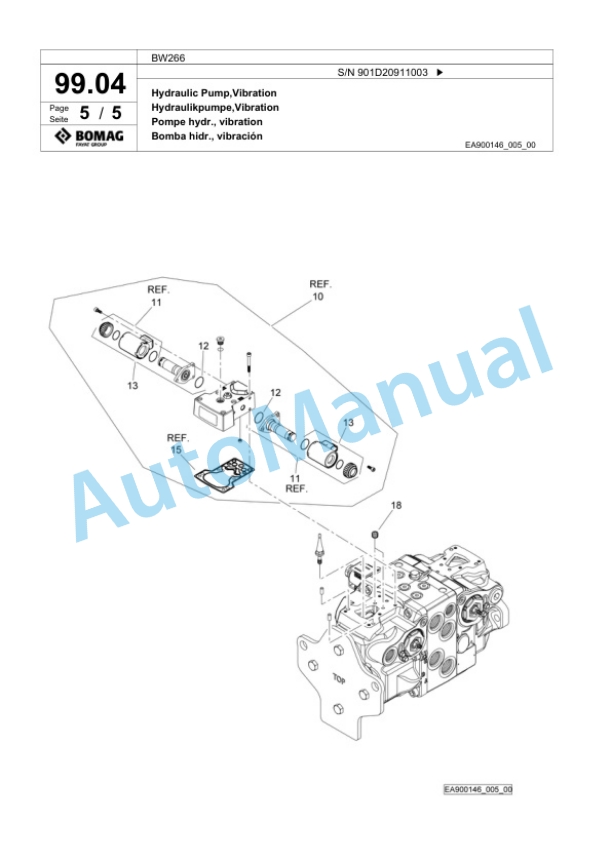 Bomag BW266 Tandem Vibratory Roller Spare Parts Catalogue 00818925 4 Bomag BW266 Tandem Vibratory Roller Spare Parts Catalogue 00818925-4