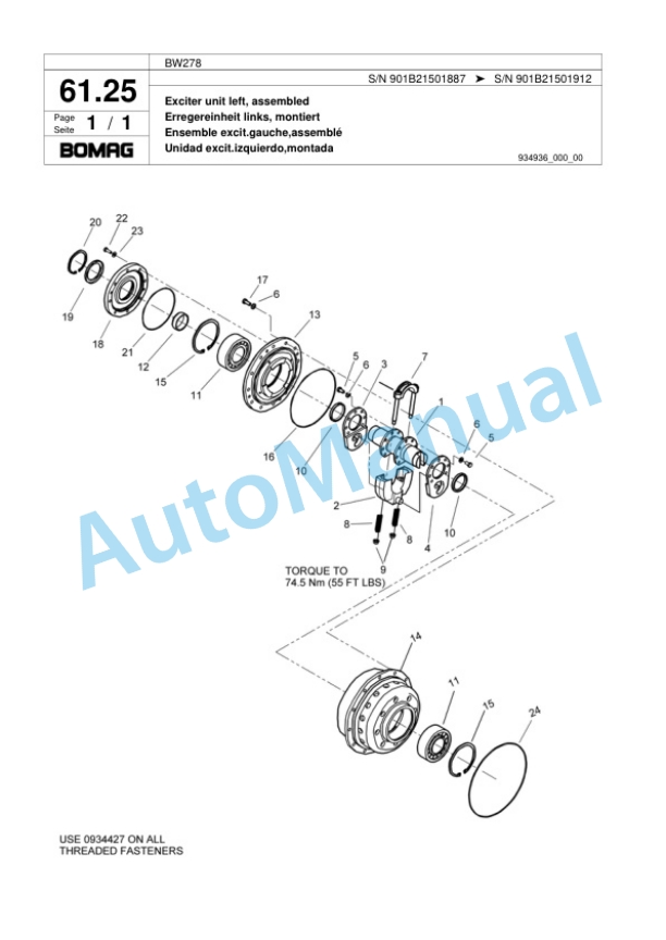 Bomag BW278 Tandem Vibratory Roller Spare Parts Catalogue 00817897 3 Bomag BW278 Tandem Vibratory Roller Spare Parts Catalogue 00817897-3