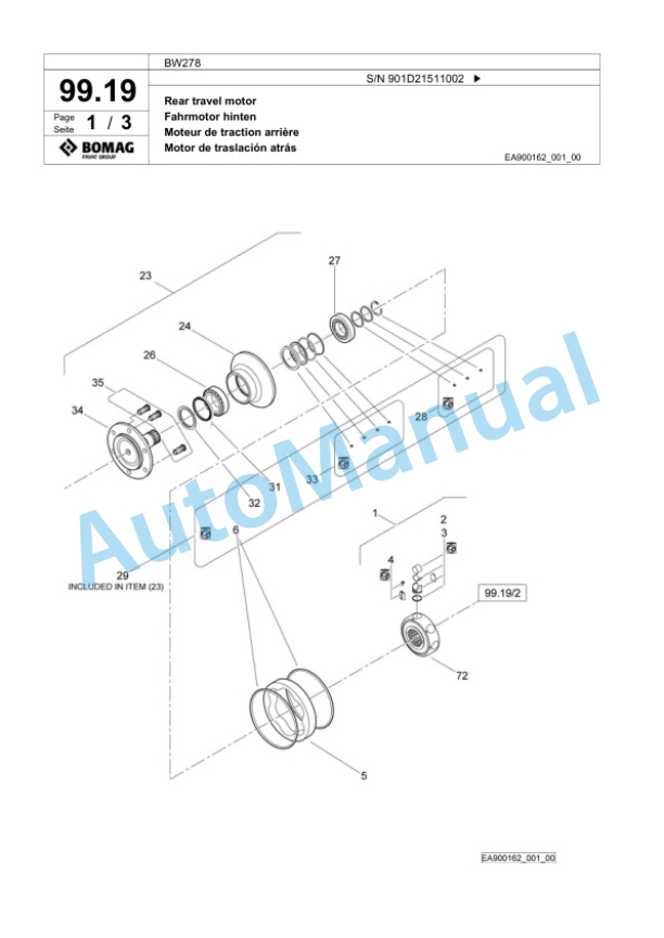 Bomag BW278 Tandem Vibratory Roller Spare Parts Catalogue 00818929 4 Bomag BW278 Tandem Vibratory Roller Spare Parts Catalogue 00818929-4
