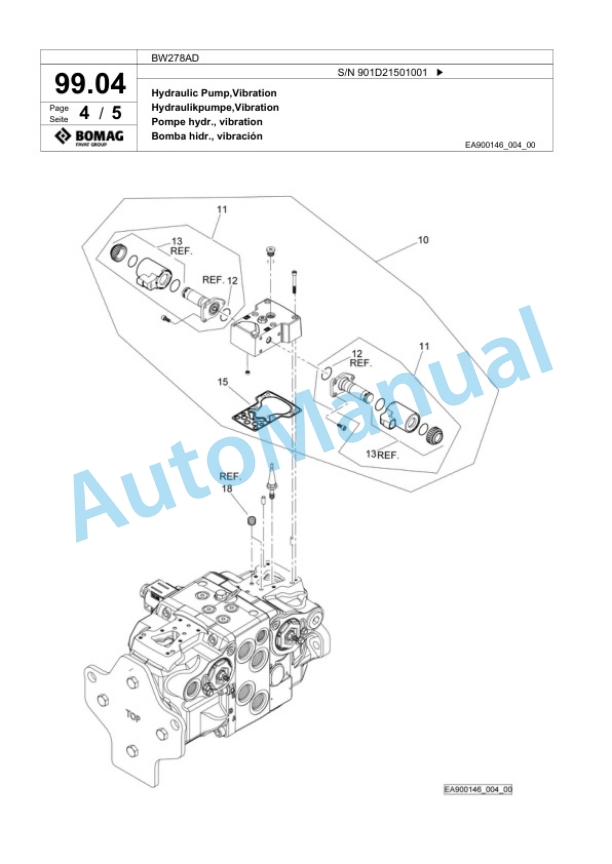 Bomag BW278AD Tandem Vibratory Roller Spare Parts Catalogue 00818531 4 Bomag BW278AD Tandem Vibratory Roller Spare Parts Catalogue 00818531-4