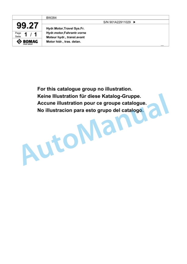 Bomag BW284 Tandem Vibratory Roller Spare Parts Catalogue 00818613 5 Bomag BW284 Tandem Vibratory Roller Spare Parts Catalogue 00818613-5